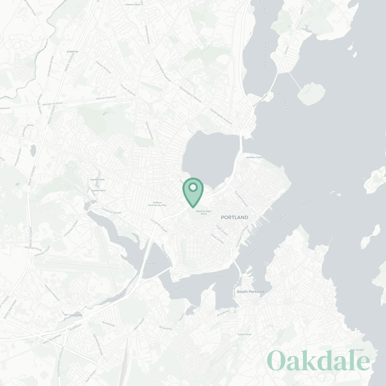 Oakdale Overview USM Kids Triple Deckers Cone Saved Spots Oakdale Portland ME Map.webp